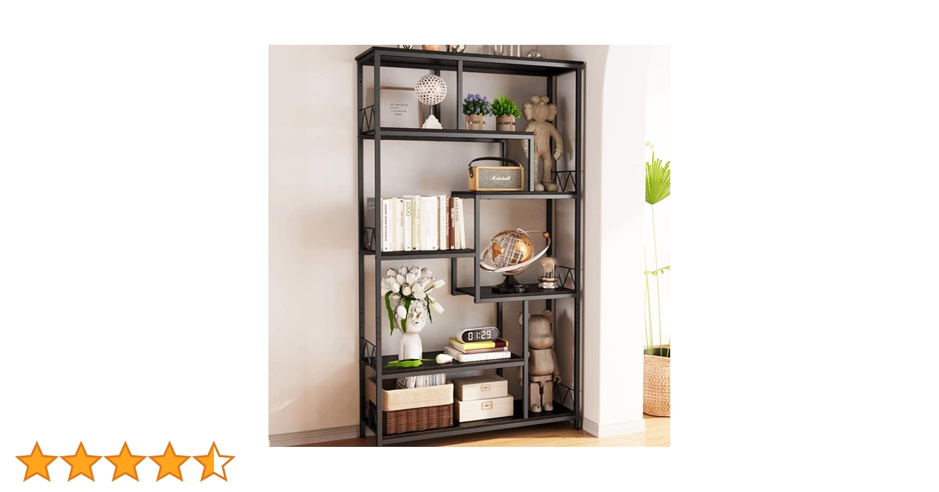 Amazon.co.jp: Gizoon 71インチ インダストリアル本棚 収納用 トール